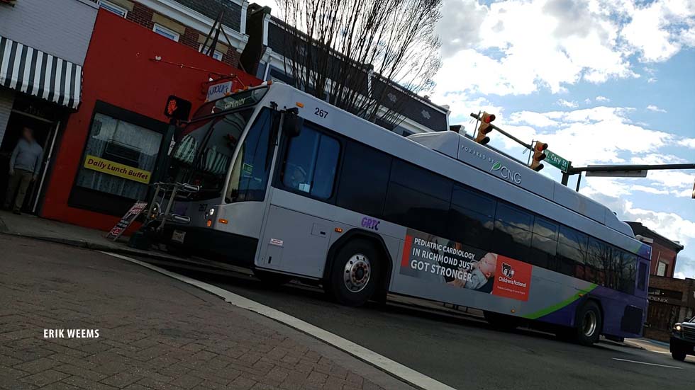 Bus in downtown Carytown Richmond