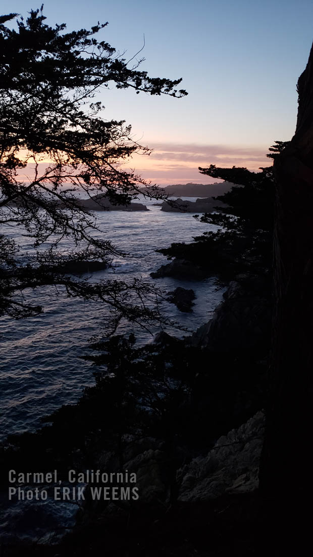  Carmel by the Sea Cliffs over water at dusk