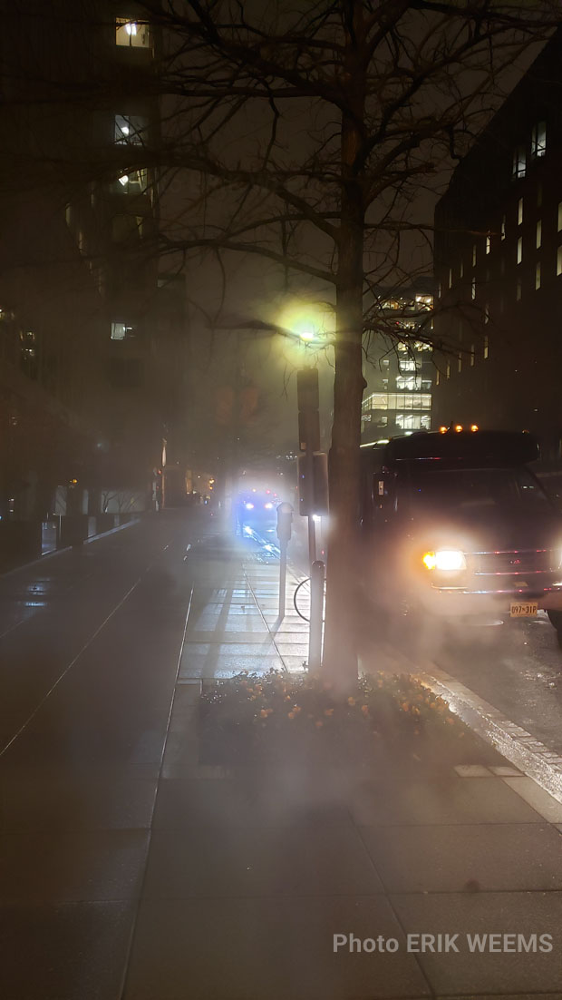 Steam on the street near White House on 17th NW Steam on the street near White House on 17th NW