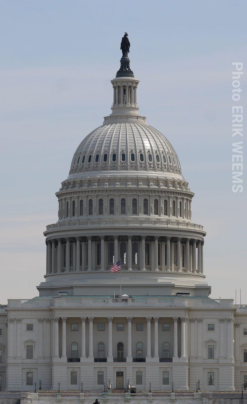 Bright day and the Capitol Dome in Washington DC