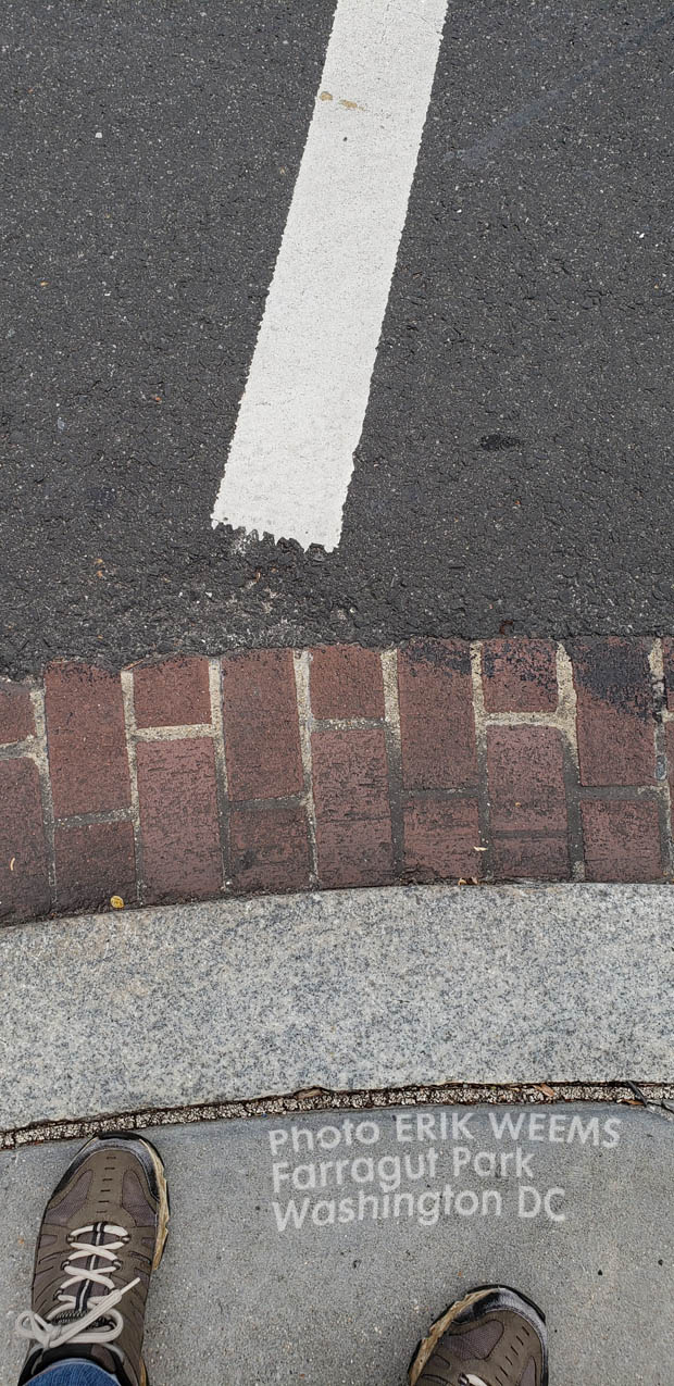 Foot Path at Farragut Park in Washington DC - Curb and Brick