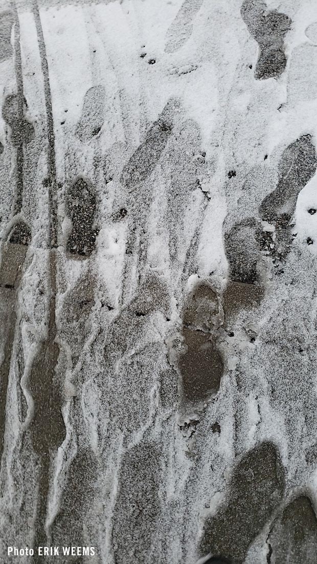 Snow Ice Slush Feet in Winter